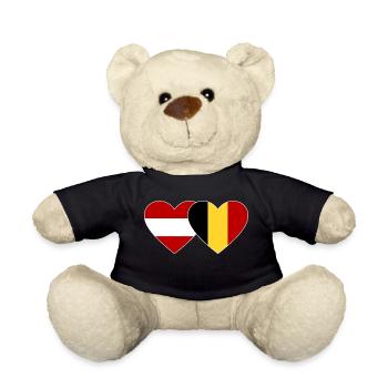 Autriche Belgique Drapeau Coeur - Nounours - noir - Devant