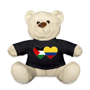 Palestine Colombie drapeau coeur - Nounours - noir - Devant