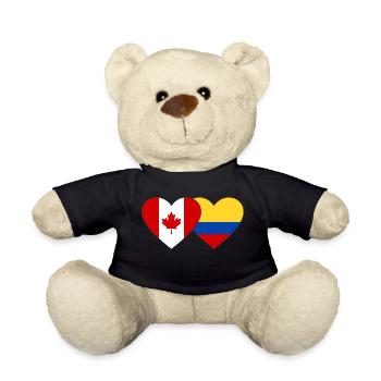 Canada Colombia Flag Heart - Teddy Bear - black - Front