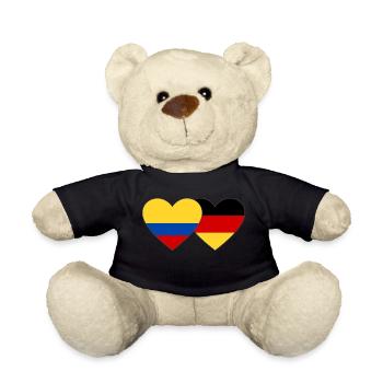 Colombie Allemagne Drapeau Coeur - Nounours - noir - Devant
