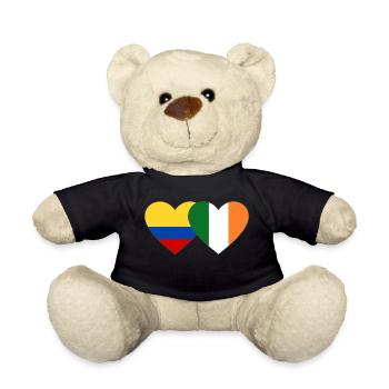 Kolumbien Irland Flagge Herz - Teddy - Schwarz - Vorne