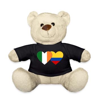 Ireland Colombia Flag Heart - Teddy Bear - black - Front