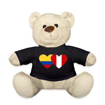 Kolumbien Peru Flagge Herz - Teddy - Schwarz - Vorne