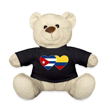 Kuba Kolumbien Flagge Herz - Teddy - Schwarz - Vorne