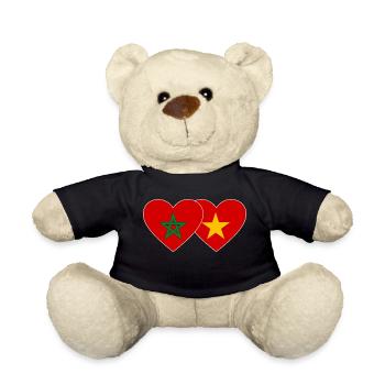 Marokko Vietnam Flagge Herz - Teddy - Schwarz - Vorne