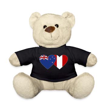 Neuseeland Peru Flagge Herz - Teddy - Schwarz - Vorne