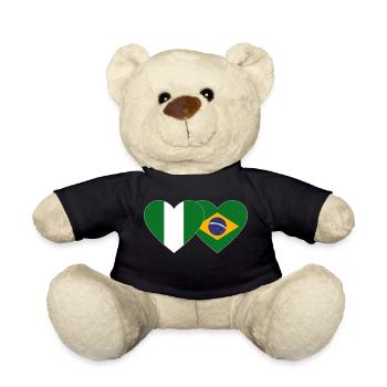 Drapeau du Nigeria Brésil Cœur - Nounours - noir - Devant