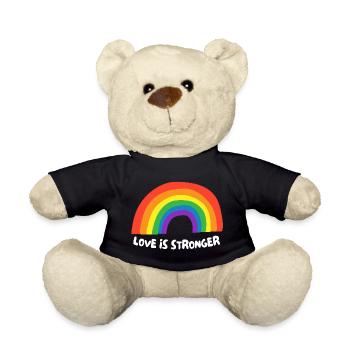 Love is stronger. LGBT - Teddy Bear - black - Front