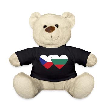 Tschechien Bulgarien Flagge Herz - Teddy - Schwarz - Vorne