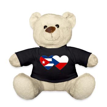 Kuba Tschechien Flagge Herz - Teddy - Schwarz - Vorne
