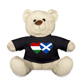 Hongrie Écosse Drapeau Cœur - Nounours - noir - Devant