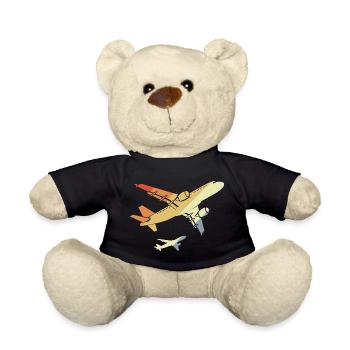 Flugzeuge Retro - Teddy - Schwarz - Vorne