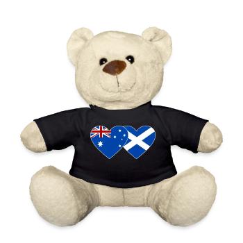 Australie Écosse Drapeau Cœur - Nounours - noir - Devant