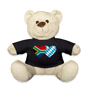Afrique du Sud Bavaria Flag Heart - Nounours - noir - Devant