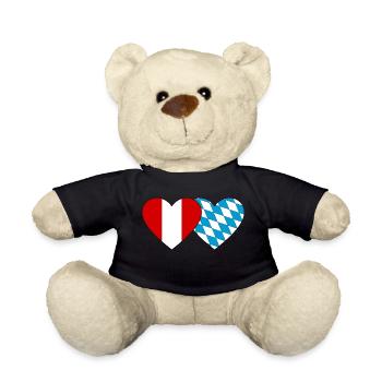 Pérou Bavière Drapeau Coeur - Nounours - noir - Devant