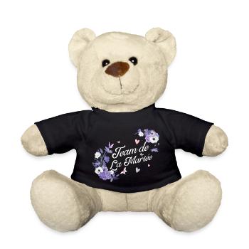 Lila Blumen Braut Team - Teddy - Schwarz - Vorne