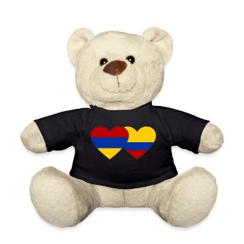Armenia Colombia Flag Heart - Teddy Bear - black - Front