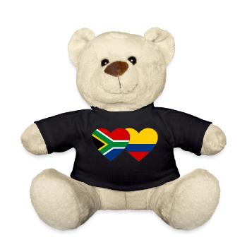 Afrique du Sud Colombie Drapeau Coeur - Nounours - noir - Devant