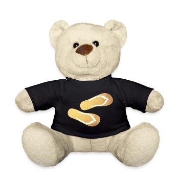 Slippers Flip Flops Gold Glamping Luxury Beach - Teddy Bear - black - Front