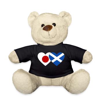 Japan Schottland Flagge Herz - Teddy - Schwarz - Vorne
