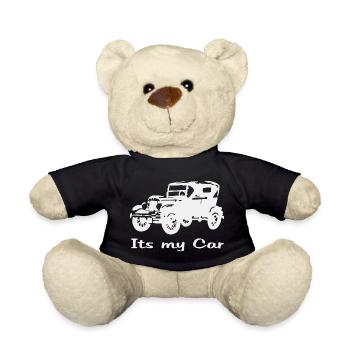 Vintage car motif with lettering - Teddy Bear - black - Front