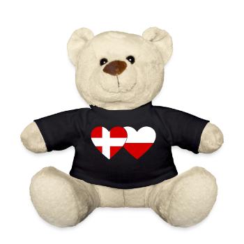 Danemark Pologne Drapeau Coeur - Nounours - noir - Devant