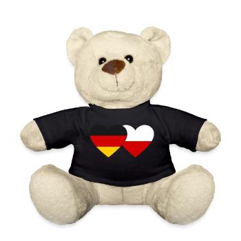 Allemagne Pologne Drapeau Coeur - Nounours - noir - Devant
