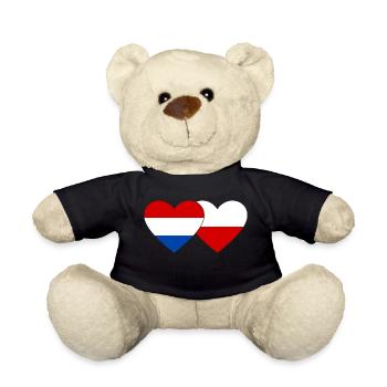 Holland Polen Flagge Herz - Teddy - Schwarz - Vorne