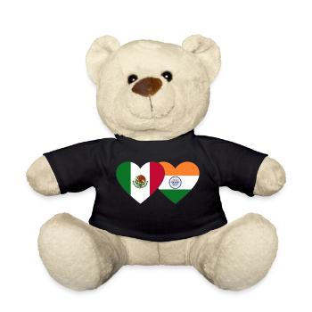 Mexiko Indien Flagge Herz - Teddy - Schwarz - Vorne