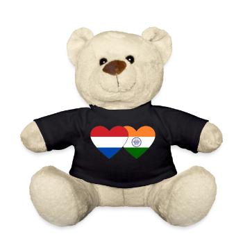 Holland Indien Flagge Herz - Teddy - Schwarz - Vorne