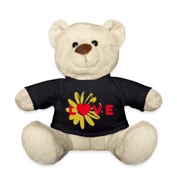 LOVE design with heart - Teddy Bear - black - Front