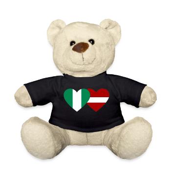 Nigeria Lettonie Drapeau Coeur - Nounours - noir - Devant