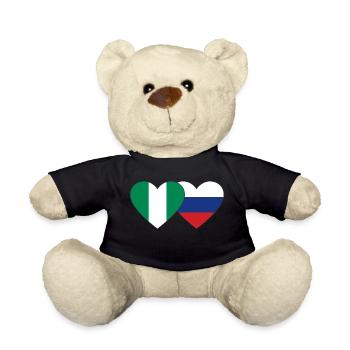 Nigeria Russie Drapeau Coeur - Nounours - noir - Devant