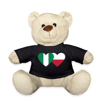 Nigeria Pologne Drapeau Coeur - Nounours - noir - Devant