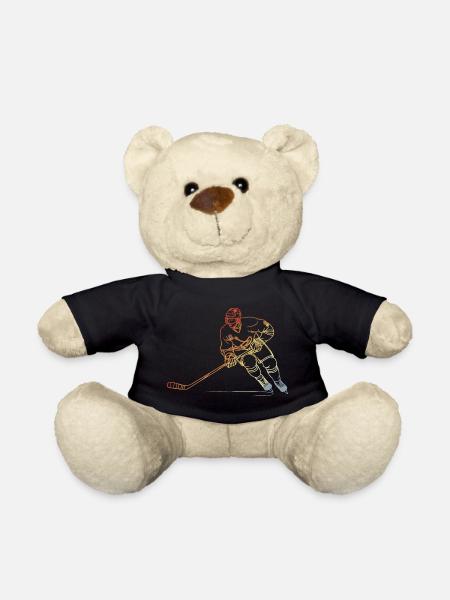 Eishockeyspieler Skizze Vintage - Teddy - Schwarz