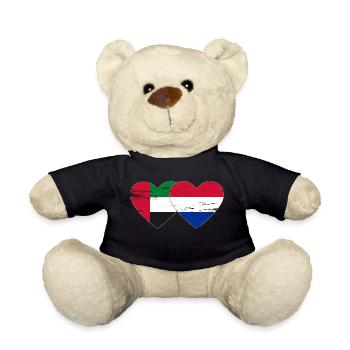 Émirats arabes unis Hollande Drapeau Coeur - Nounours - noir - Devant