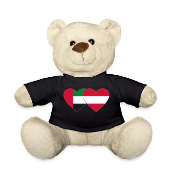 United Arab Emirates Austria Heart - Teddy Bear - black - Front