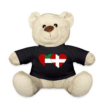 United Arab Emirates Denmark Flag Heart - Teddy Bear - black - Front