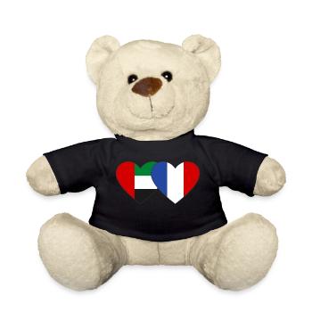 United Arab Emirates France Flag - Teddy Bear - black - Front