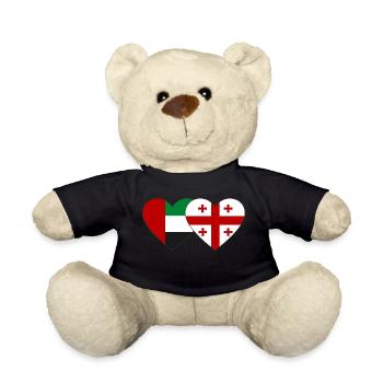 United Arab Emirates Georgia Flag Heart - Teddy Bear - black - Front