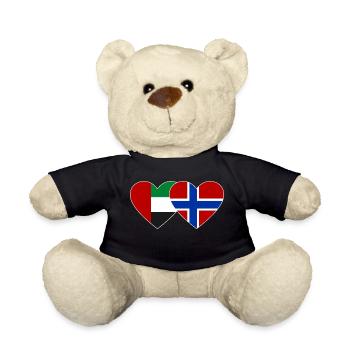 United Arab Emirates Norway Flag Heart - Teddy Bear - black - Front