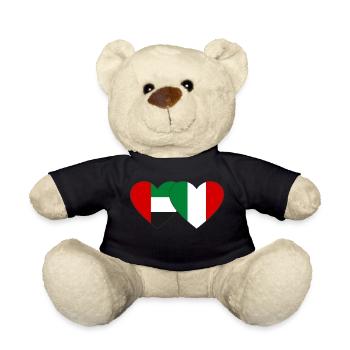 United Arab Emirates Italy Flag Heart - Teddy Bear - black - Front