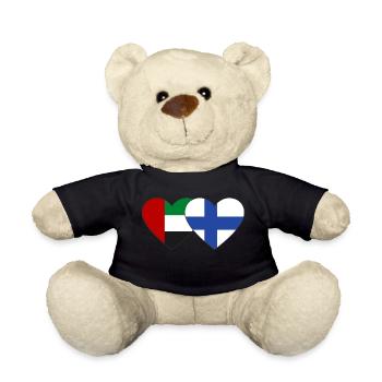 United Arab Emirates Finland Flag Heart - Teddy Bear - black - Front