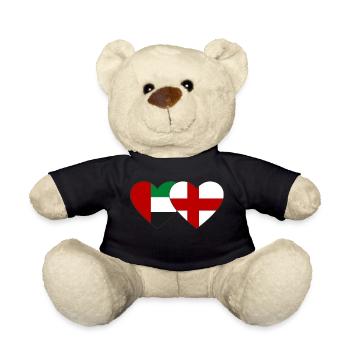 United Arab Emirates England Flag Heart - Teddy Bear - black - Front