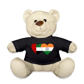 United Arab Emirates India Flag Heart - Teddy Bear - black - Front