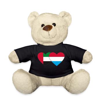 Émirats arabes unis Luxembourg Drapeau Coeur - Nounours - noir - Devant