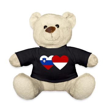 Slowenien Indonesien Flagge Herz - Teddy - Schwarz - Vorne