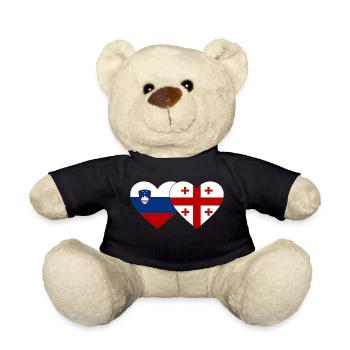 Slowenien Georgien Flagge Herz - Teddy - Schwarz - Vorne