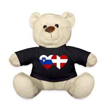 Slowenien Dänemark Flagge Herz - Teddy - Schwarz - Vorne