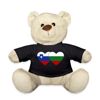 Slowenien Bulgarien Flagge Herz - Teddy - Schwarz - Vorne